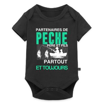 Père et fils T shirt 2875 3900px - Body à manches courtes Premium Bébé - noir - Devant