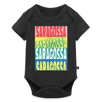 Zaragoza Spain City Font Skyline Home - Baby Premium short-sleeve bodysuit - black - Front
