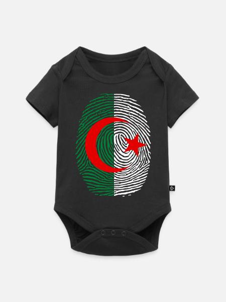 Algerischer Fußabdruck - Baby Premium Kurzarmbody - Schwarz