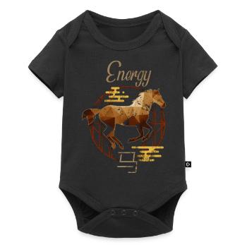 Chinese Zodiac Animals Astrology Geometric Horse A - Baby Premium short-sleeve bodysuit - black - Front