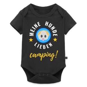 Meine Hunde lieben Camping! - Baby Premium Kurzarmbody - Schwarz - Vorne