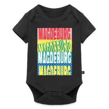 Magdebourg Allemagne City Font Skyline - Body à manches courtes Premium Bébé - noir - Devant