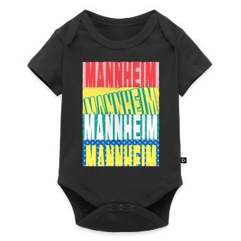 Mannheim Germany City Font Skyline - Baby Premium short-sleeve bodysuit - black - Front
