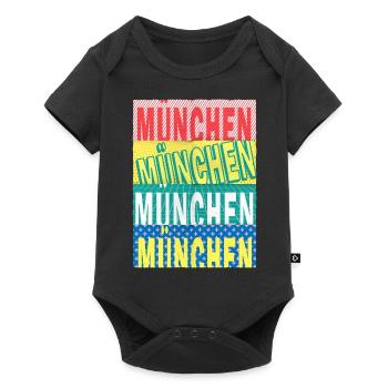 Munich Germany City Font Skyline - Baby Premium short-sleeve bodysuit - black - Front