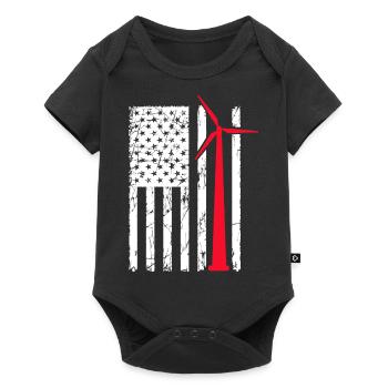 Conception d’une éolienne Flag USA pour un passionné des États-Unis - Body à manches courtes Premium Bébé - noir - Devant