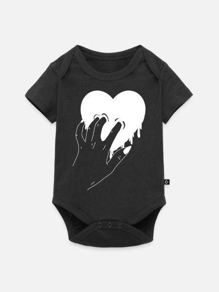 Herzschmerz - Baby Premium Kurzarmbody - Schwarz
