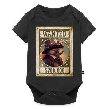 Steampunk Sloth le fugitif - Body à manches courtes Premium Bébé - noir - Devant