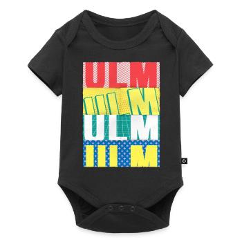 Ulm Deutschland Stadt Schrift Skyline - Baby Premium Kurzarmbody - Schwarz - Vorne