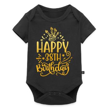 Herzlichen Glückwunsch zum 38. Geburtstag 38 Jahre alte Geschenkideen (Gold) - Baby Premium Kurzarmbody - Schwarz - Vorne