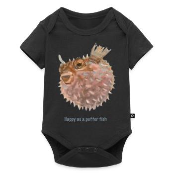 Poisson globe heureux - Body à manches courtes Premium Bébé - noir - Devant