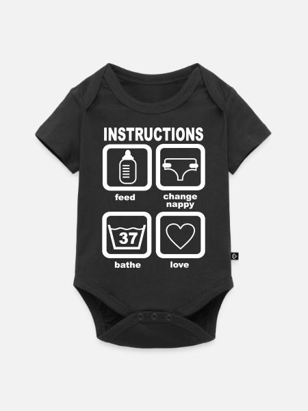 Baby - Baby Premium Kurzarmbody - Schwarz