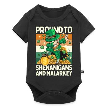 Saint Patrick - Pround to shenanigans and malarkey - Body à manches courtes Premium Bébé - noir - Devant