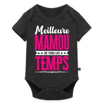 Meilleure Mamou de Tous les Temps - Rose/Blanc - Body à manches courtes Premium Bébé - noir - Devant