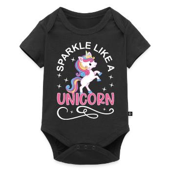 Glitter like a unicorn - Baby Premium short-sleeve bodysuit - black - Front