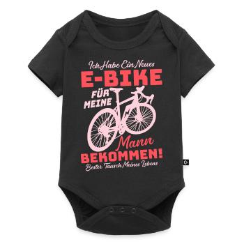 Ich habe ein neues E-Bike für meine Frau bekommen - Baby Premium Kurzarmbody - Schwarz - Vorne