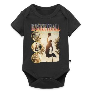Basketball Basketballspieler Dunking Sport Spieler - Baby Premium Kurzarmbody - Schwarz - Vorne