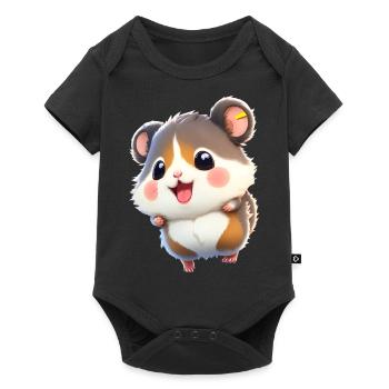 Süßer Hamster - Baby Premium Kurzarmbody - Schwarz - Vorne