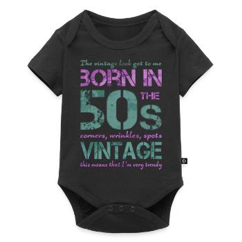Fifties 50th 50s 50s - Baby Premium short-sleeve bodysuit - black - Front