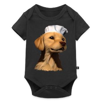 Golden Retriever Cooking Dogs Gastronom Puppy - Baby Premium short-sleeve bodysuit - black - Front