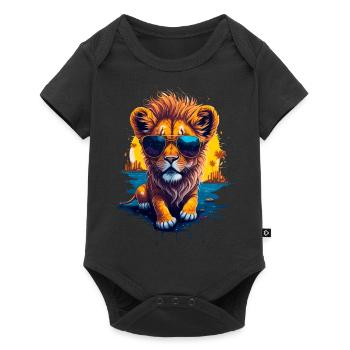 Mignon bébé lion - Body à manches courtes Premium Bébé - noir - Devant