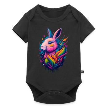 Illustration d’un lapin - Body à manches courtes Premium Bébé - noir - Devant
