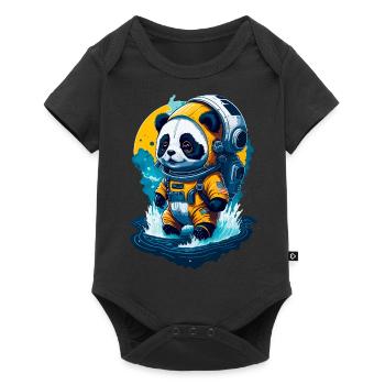 Cute Panda Astronaut - Baby Premium short-sleeve bodysuit - black - Front