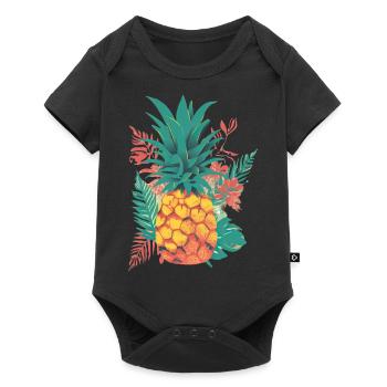 Tropische Fiesta: Ananas-Party! - Baby Premium Kurzarmbody - Schwarz - Vorne