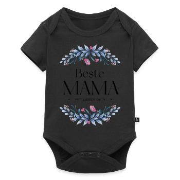 Beste Mama - Baby Premium Kurzarmbody - Schwarz - Vorne