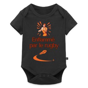Enflammé par le rugby federale 1 cadeau - Body à manches courtes Premium Bébé - noir - Devant