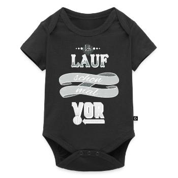 Ich lauf schon mal vor - Baby Premium Kurzarmbody - Schwarz - Vorne