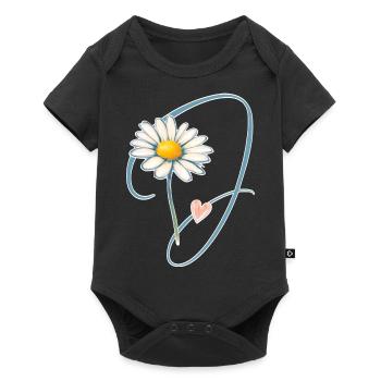 Lettre J Daisy Heart - Body à manches courtes Premium Bébé - noir - Devant