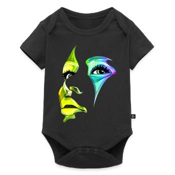 Beautiful female paint art Face colorful woman - Baby Premium short-sleeve bodysuit - black - Front