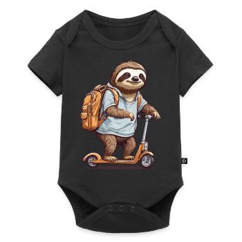 Sloth Student First Day of School Enrollment - Baby Premium short-sleeve bodysuit - black - Front