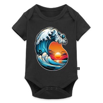 vague - été - vacances - Body à manches courtes Premium Bébé - noir - Devant
