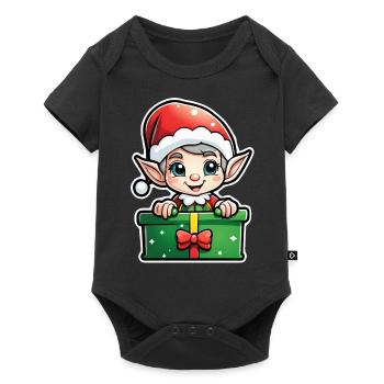 Elf Christmas Elf Gift Elf - Baby Premium short-sleeve bodysuit - black - Front