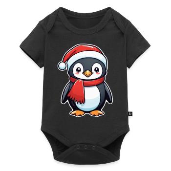 Penguin Christmas Hat - Baby Premium short-sleeve bodysuit - black - Front