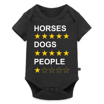 Horses Dogs People white - Baby Premium short-sleeve bodysuit - black - Front