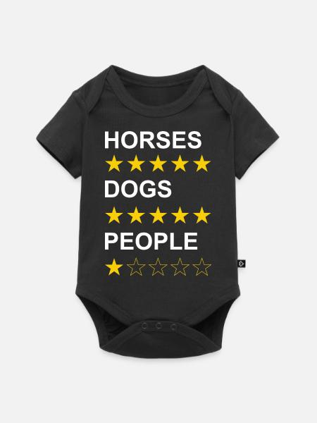Horses Dogs People white - Baby Premium short-sleeve bodysuit - black