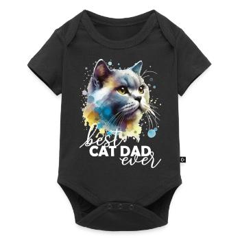 Best Cat Dad Ever - Baby Premium short-sleeve bodysuit - black - Front