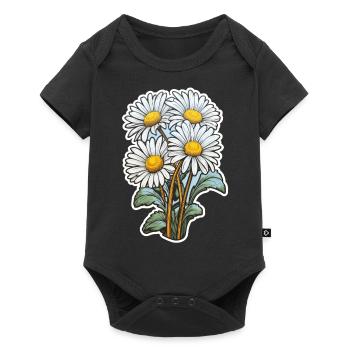 Daisies 4 flowers - Baby Premium short-sleeve bodysuit - black - Front