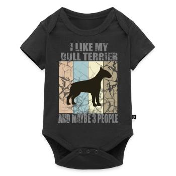 ICH MAG MEINEN BULLTERRIER - Baby Premium Kurzarmbody - Schwarz - Vorne