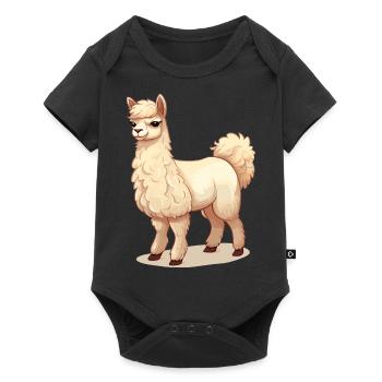 Alpaca and llama - Baby Premium short-sleeve bodysuit - black - Front