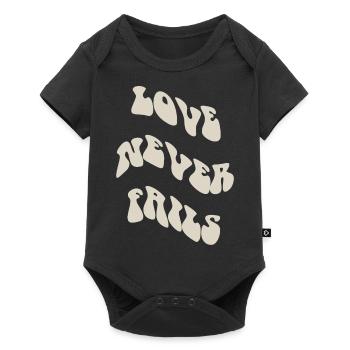 Love Phrases Never Fails - Baby Premium short-sleeve bodysuit - black - Front