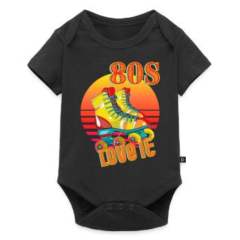 Patins à roulettes 80's Retro Vintage - Body à manches courtes Premium Bébé - noir - Devant