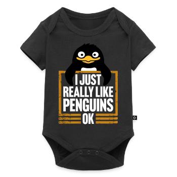 I Just Really Like Penguins OK Ich mag Pinguine - Baby Premium short-sleeve bodysuit - black - Front