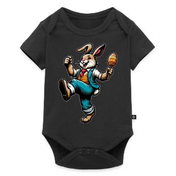 Chant du lapin de Pâques - Body à manches courtes Premium Bébé - noir - Devant