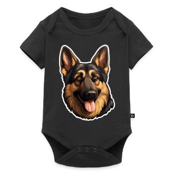 German Shepherd Head - Baby Premium short-sleeve bodysuit - black - Front