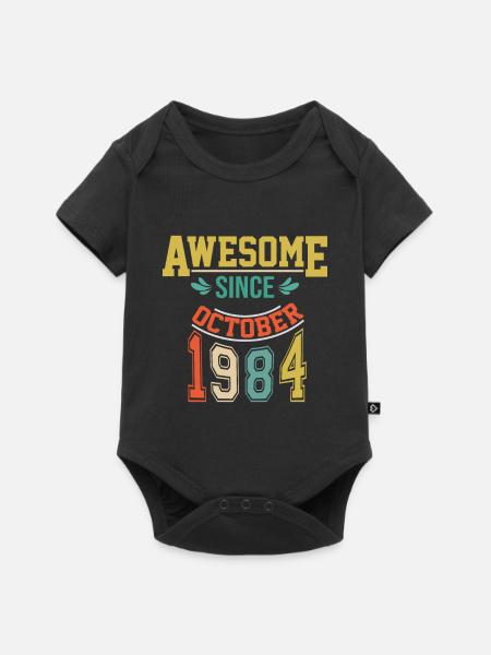 Octobre 1984 anniversaire Octobre 1984 cadeau 1984 - Body à manches courtes Premium Bébé - noir