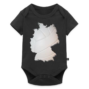 La carte de l’Allemagne encadre un vrai volley-ball - Body à manches courtes Premium Bébé - noir - Devant
