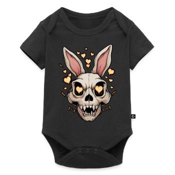 squelette lapin livre halloween - Body à manches courtes Premium Bébé - noir - Devant
